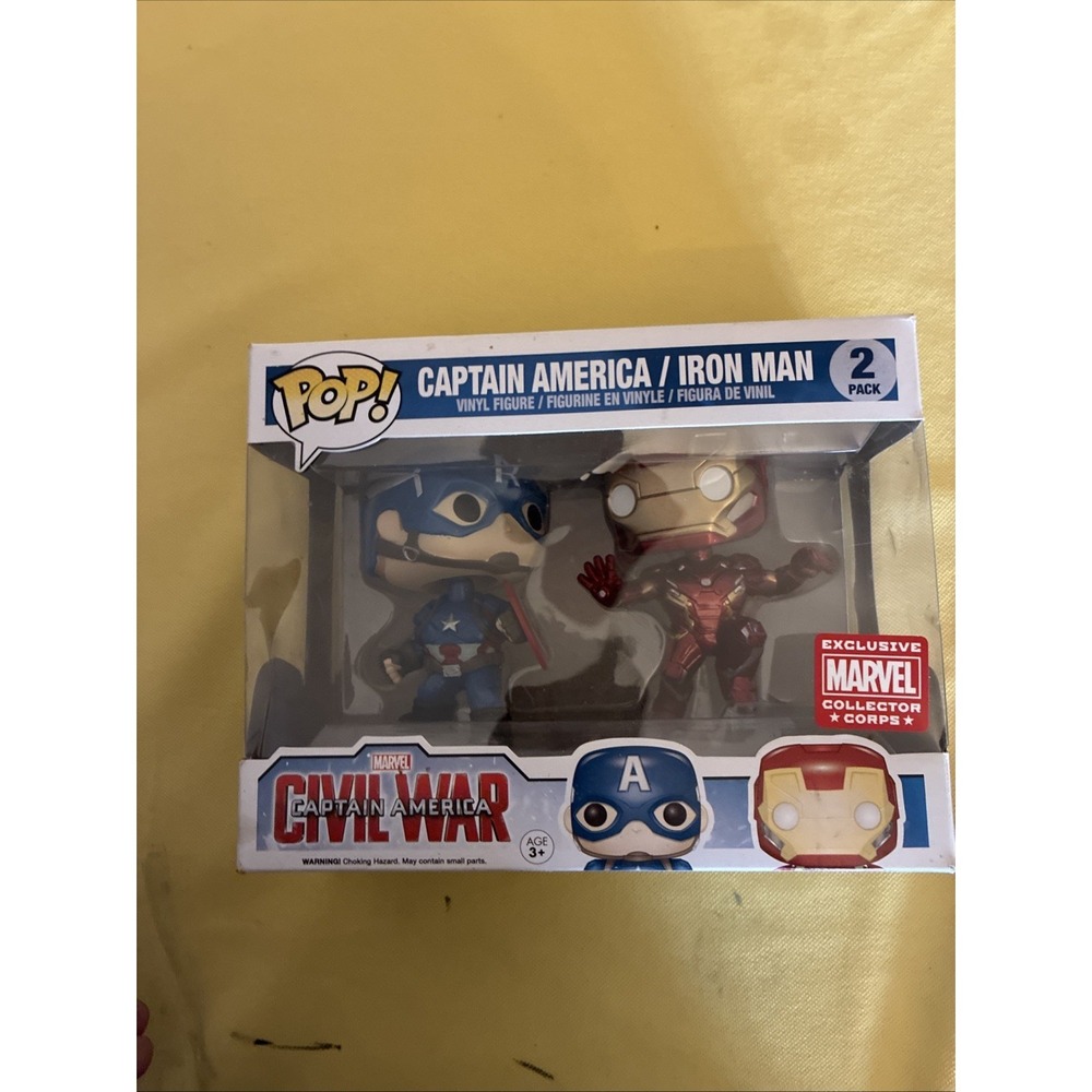 Funko Pop Captain America & Iron Man 2-Pack Civil War Marvel Collector Corps - Picture 5 of 7